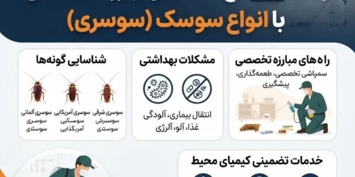 سمپاشی سوسک/ریشه کنی تضمینی سوسک ها با روش جدید و قیمت مناسب